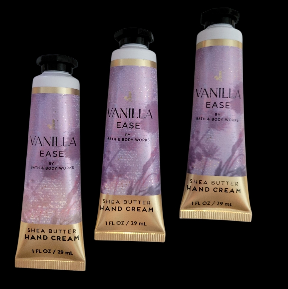 3pc Bath & Body Works Vanilla Ease Purple Hand Cream - New!!